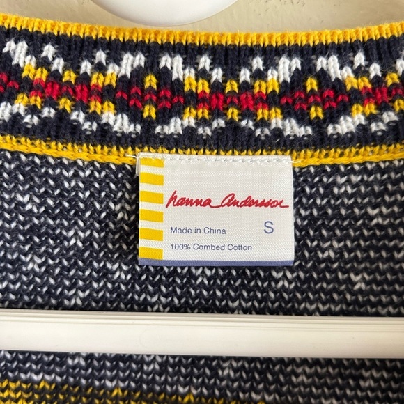 Hanna Andersson Fair Isle Navy Blue Sweater Size Small - Picture 3 of 7